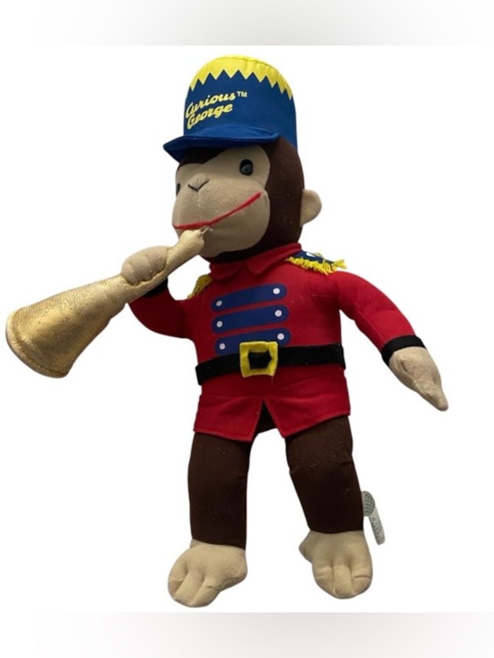 Vintage 2000s Curious George Band Leader Stuffed Animal Plush Doll 16”